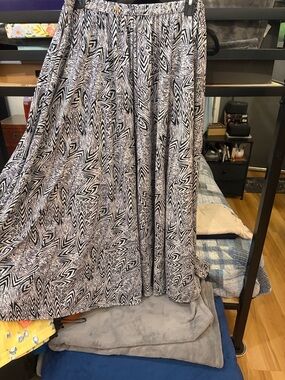 Magic Black and White A-Line Maxi Skirt
